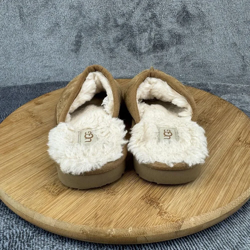 UGG Slippers Shoes Kids Size 13 Chestnut Suede Shearling Lined Slip-On Mule